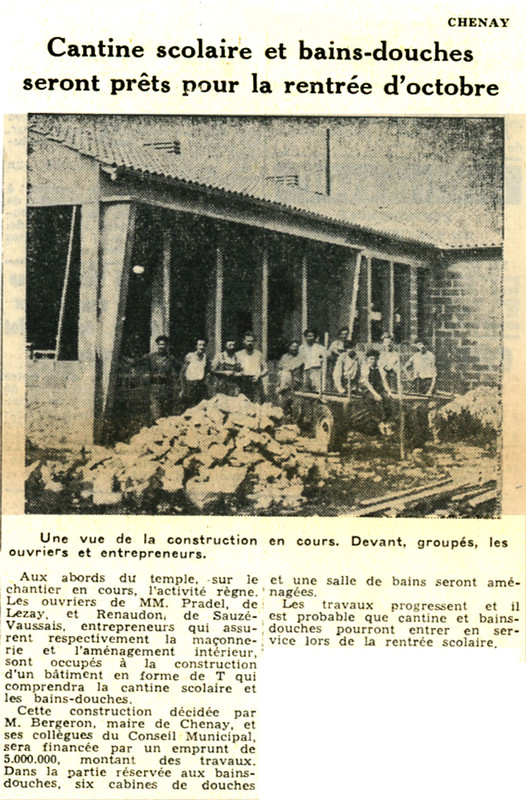 Construction de la cantine scolaire ~ 1957